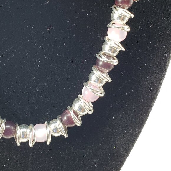 Elegant Necklace & Earrings Set – Beaded Fashion Jewelry w/ Garnet, Rose Quartz - Picture 8 of 10